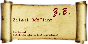 Zilahi Bálint névjegykártya